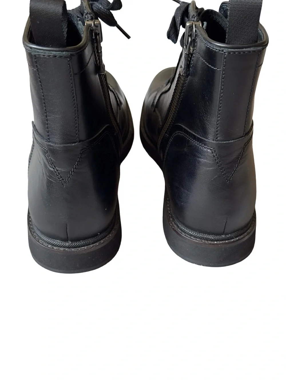 John Varvatos Men's Mineral Black Brooklyn Lug Lace Boots - SIZE 12